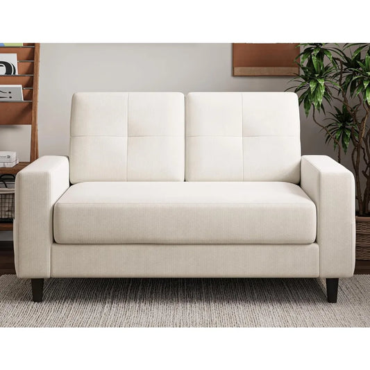 Loveseat Sofa W/armrests & backrests, 53" Small Spaces 2 Seater Mini Couch for Apartment, Office & Living Room, Living Room Sofa