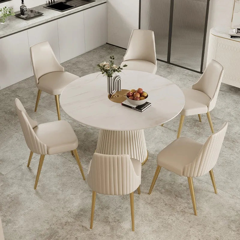 Small Apartmen Dining Table Round Center Nordic White Coffee Tables Chairs Organizer Muebles Living Room Furniture