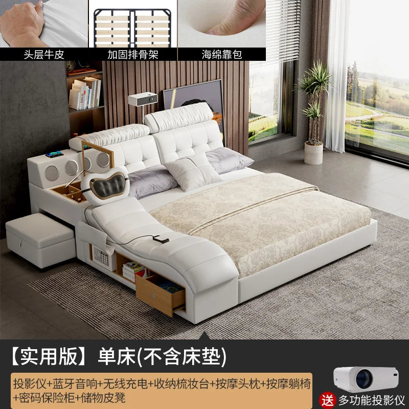 Unique Double Bed Aesthetic Elastic Adjustable King Size Beds Bedroom Tatami Camas De Casal De Luxo Furniture Decoration