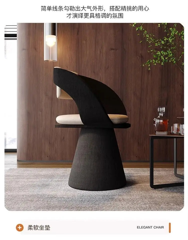 Italian Style Luxury Swivel Armchair with Swivel Base Premium Simple Leisure Seat Design Hotel Dining Chair and Dressing Stool