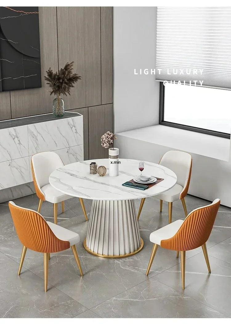 Small Apartmen Dining Table Round Center Nordic White Coffee Tables Chairs Organizer Muebles Living Room Furniture