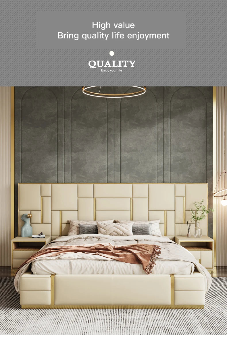 As a Bed King Size Luxury Bedroom Furniture Set Wooden Headboard And Nightstands Lit Deux Place With Double Bed Side Table