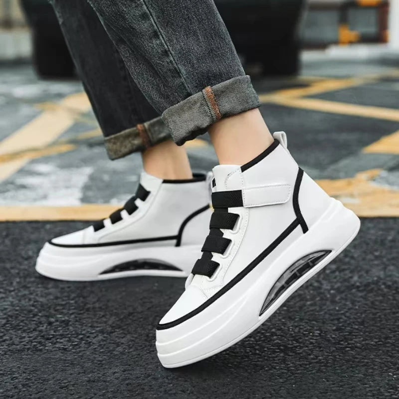 High Top Men's Shoes 2025 Spring Autumn Brand White Casual Sneaker Platform Luxury Designer Men Ankle Boots zapatos para hombre