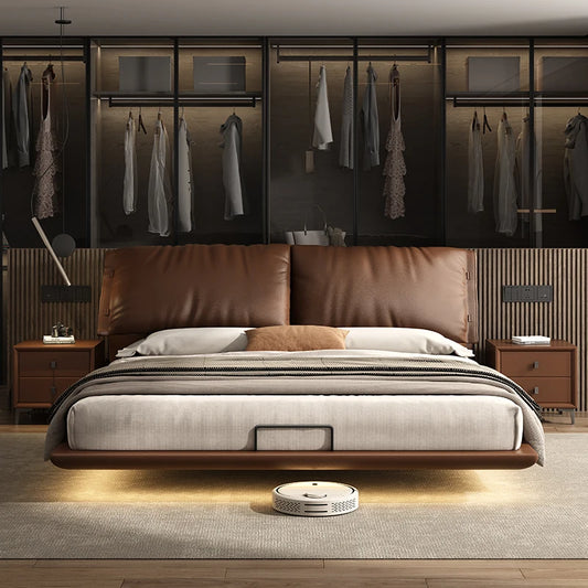 Soft Leather Luxury Double Bed Modern Adults Design Queen Loft Double Bed Bases Frames Camas De Dormitorio Bedroom Furniture