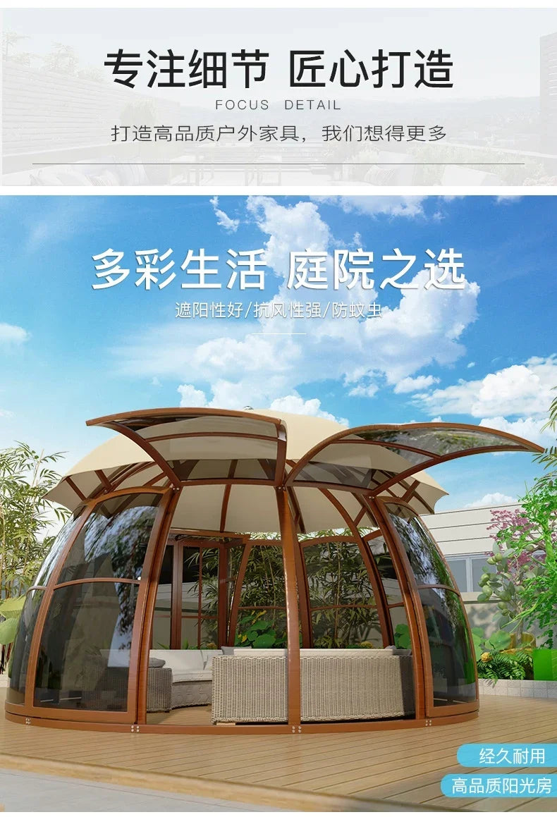 The product can be customized.Outdoor courtyard pavilion, round European style hotel, resort scenic villa,