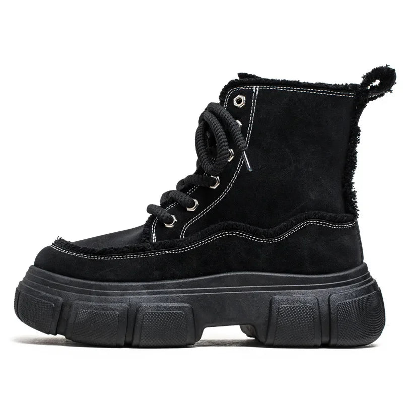 New Style Winter Retro Men's Ankle Tooling Boots High Quality Designed Casual Outdoor Mans Boot Platform British Style Men Shoes