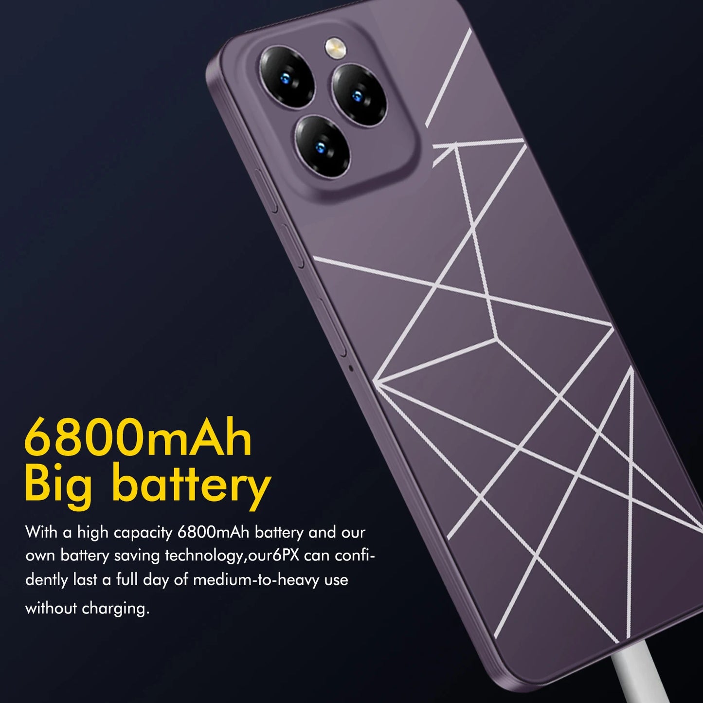 Smartphone A16 Pro,4G Phone Android,6.8in,8GB RAM,256GB ROM,Dual SIM,Mobile phones,Google Play Store,24+48MP,6800mAh,Cellphones