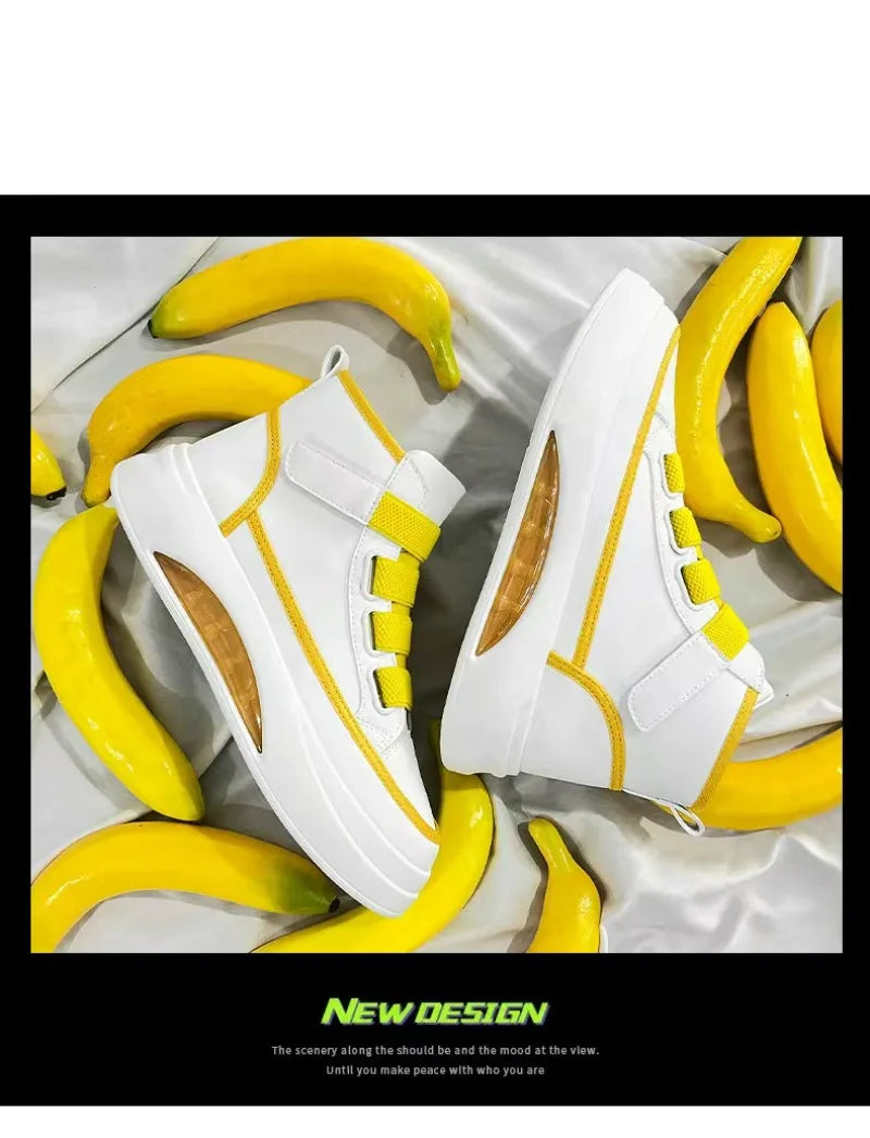 High Top Men's Shoes 2025 Spring Autumn Brand White Casual Sneaker Platform Luxury Designer Men Ankle Boots zapatos para hombre