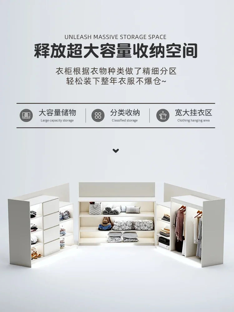 Multi-functional combination closet integrated bed