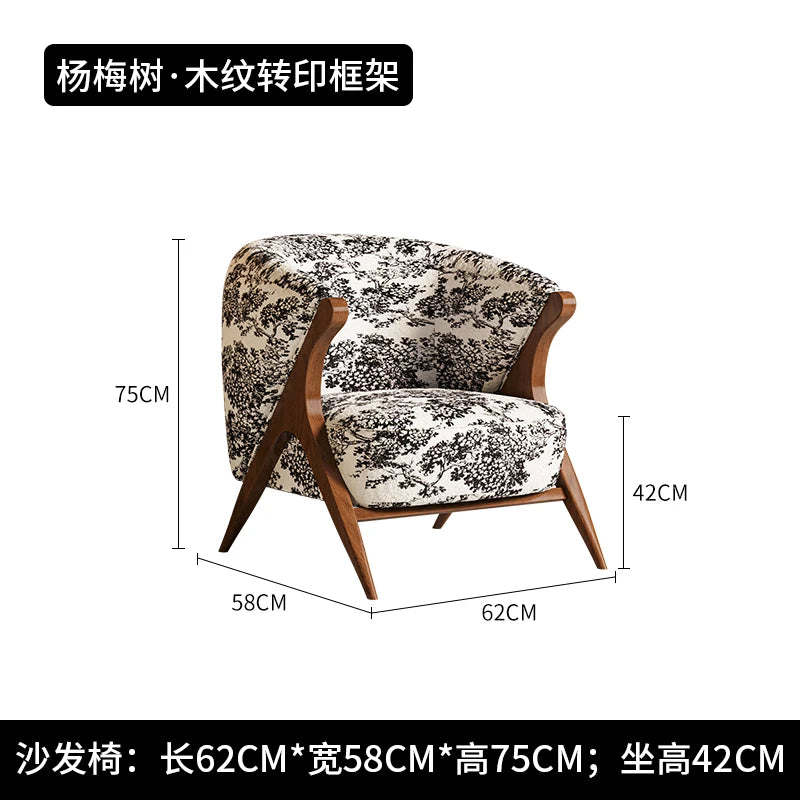 Reading Velvet Modern Chair Table Set Luxury Italian Design Hotel Armchair Bedroom Balcony Accent Sillas Nordic Furniture