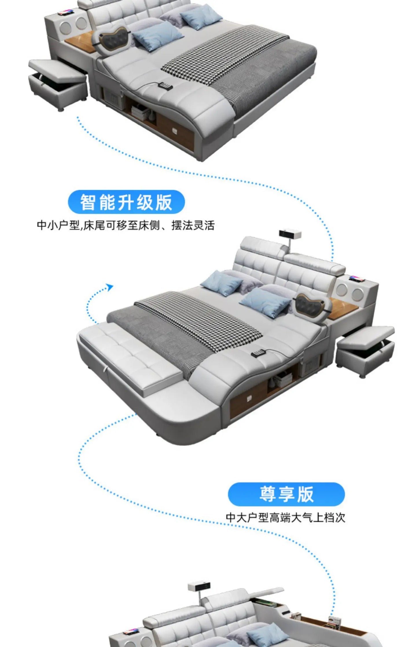 Cabinets Aesthetic Bed Reading Vanity King Massage Lounge Beds Luxury Bedroom Frame Camas Matrimoniales House Accessories