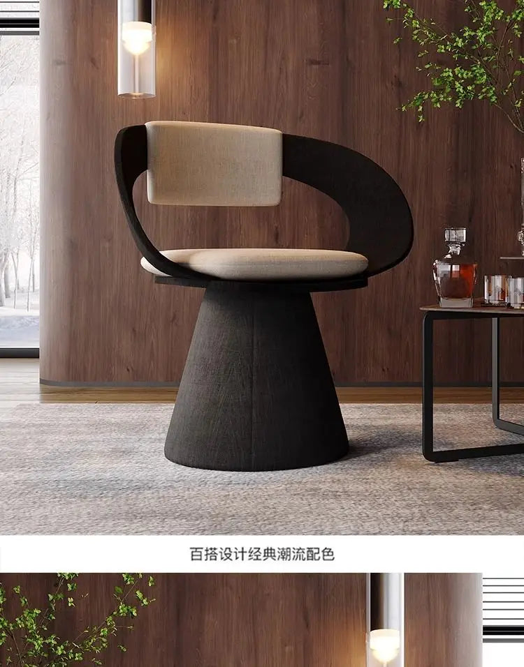 Italian Style Luxury Swivel Armchair with Swivel Base Premium Simple Leisure Seat Design Hotel Dining Chair and Dressing Stool