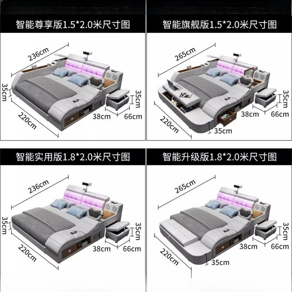 Cabinets Aesthetic Bed Reading Vanity King Massage Lounge Beds Luxury Bedroom Frame Camas Matrimoniales House Accessories