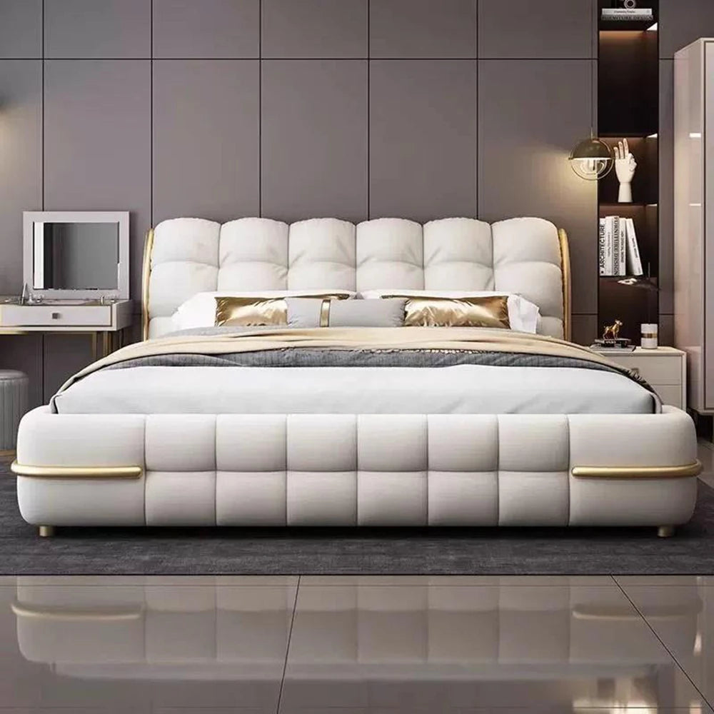 Aesthetic Luxury Unique Bed Queen Elastic Bedroom Double Bed Sleeping 180x200 Camas De Matrimonio Dormitorio Home Decoration