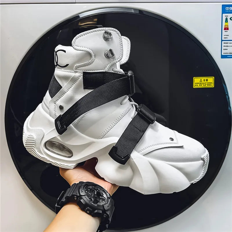 Men's Motorcycle Boots Autumn Winter Trendy All-match Leather Fashion Mans Shoes New High-tops Classic Simple Style Casual Boot
