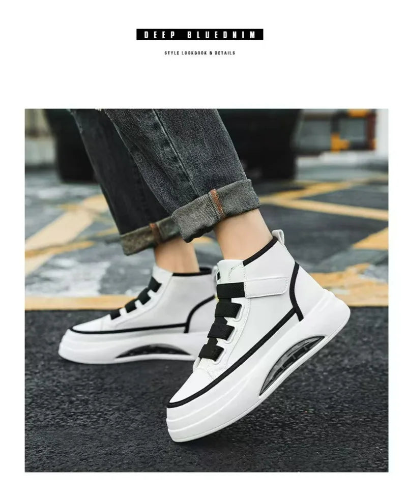 High Top Men's Shoes 2025 Spring Autumn Brand White Casual Sneaker Platform Luxury Designer Men Ankle Boots zapatos para hombre
