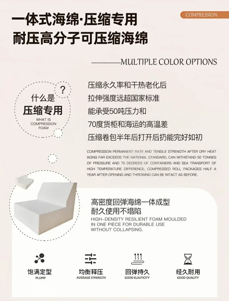 Elegant Italian Compressed Sofa Minimalist Retro Corduroy Sofa Bed Foldable Washable Customizable for Living Room