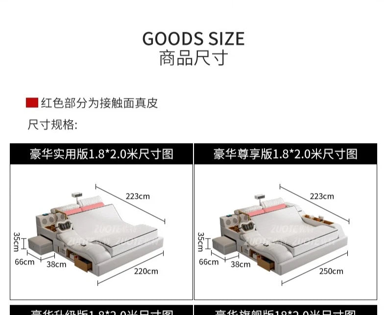 Unique Double Bed Aesthetic Elastic Adjustable King Size Beds Bedroom Tatami Camas De Casal De Luxo Furniture Decoration