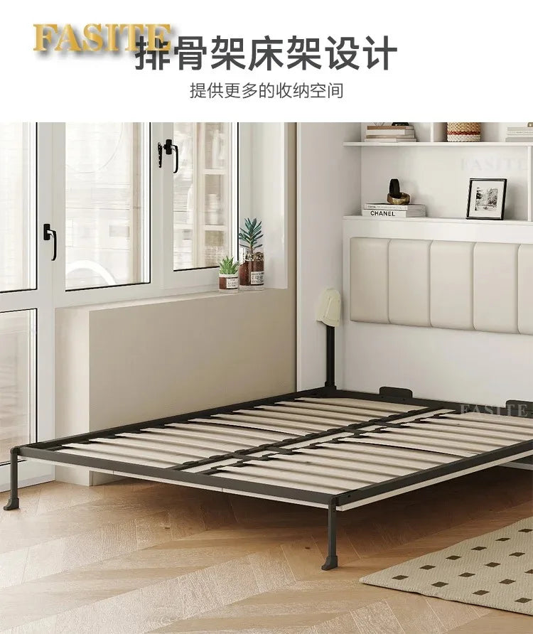 Invisible bed wall, bed, wardrobe, integrated 1.35-meter multifunctional foldable Murphy bed, flip bed under the bed