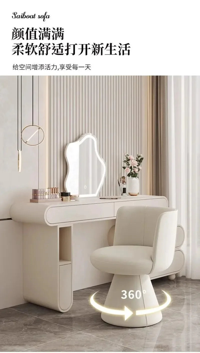 Chaise Lounge Italian Light Luxury Dressing Stool Rotatable Simple Dining Chair Home Bedroom Hotel Nordic Single Sofa Chairs
