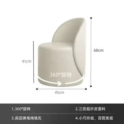 Professional Backrest Chair for Bedroom, Vanity Stool, Minimalist Makeup Seat, French Style, Home Furniture, Elegant