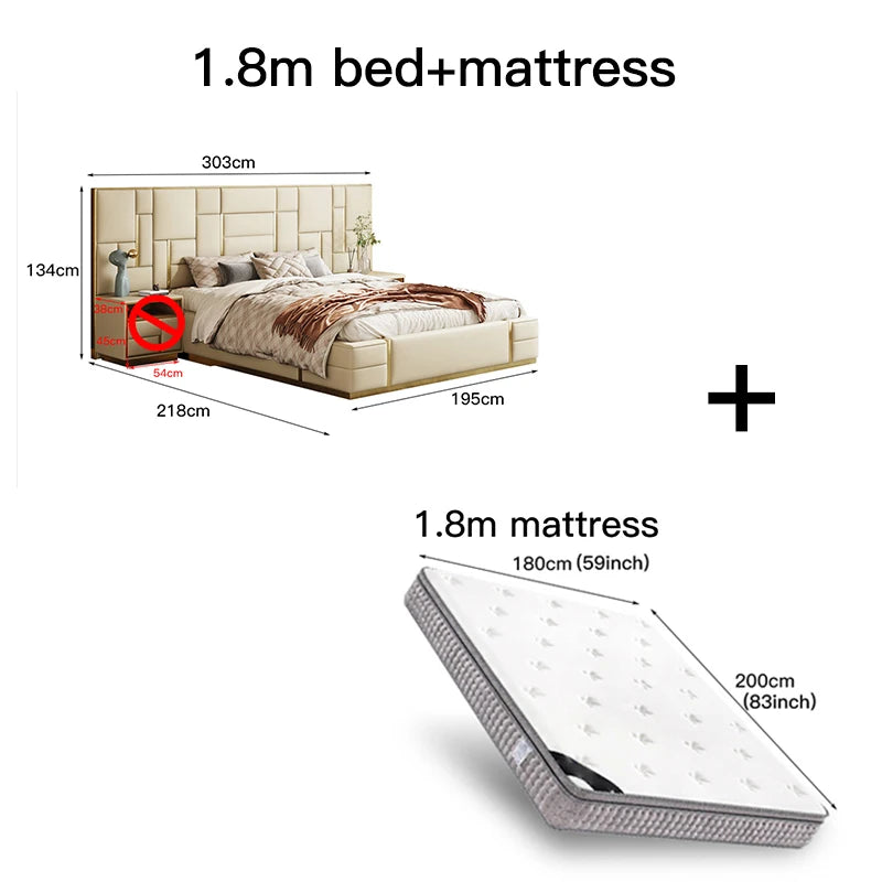 As a Bed King Size Luxury Bedroom Furniture Set Wooden Headboard And Nightstands Lit Deux Place With Double Bed Side Table