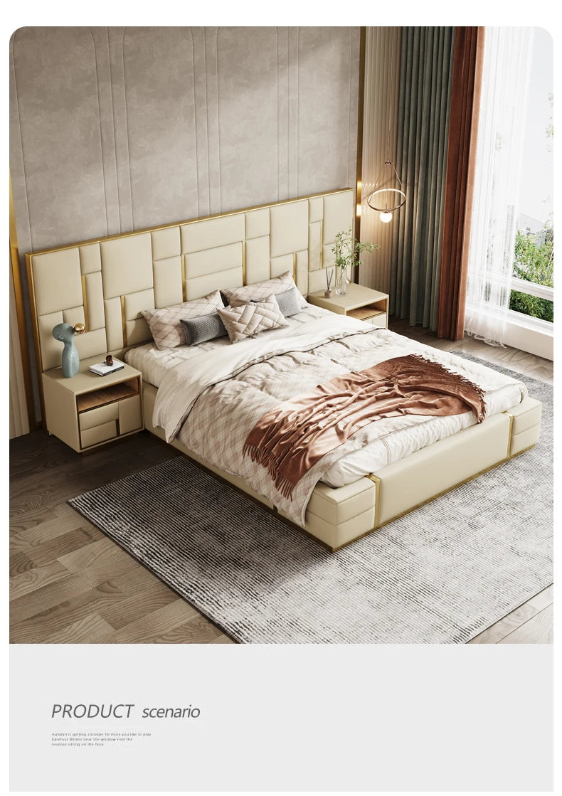 As a Bed King Size Luxury Bedroom Furniture Set Wooden Headboard And Nightstands Lit Deux Place With Double Bed Side Table