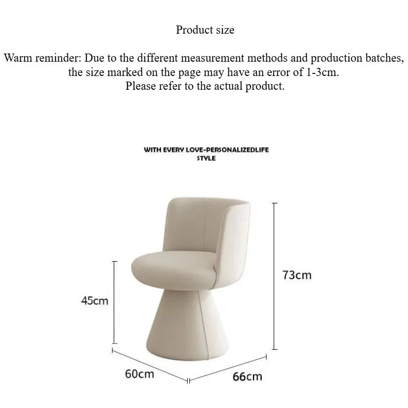 Chaise Lounge Italian Light Luxury Dressing Stool Rotatable Simple Dining Chair Home Bedroom Hotel Nordic Single Sofa Chairs
