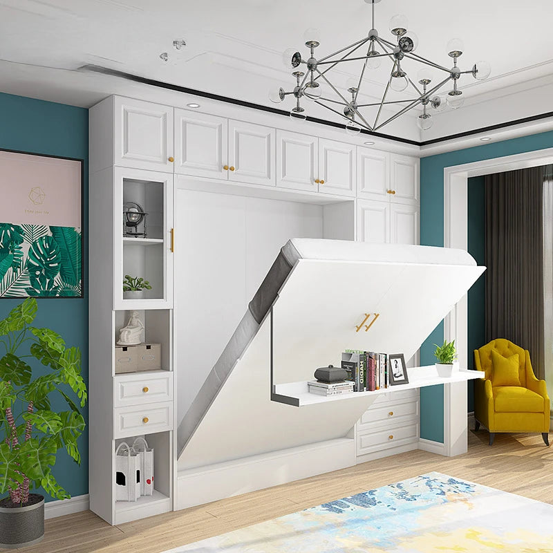 Modern Minimalist Multifunctional Invisible Bed with Sofa Folding Bed Cabinet Integrated Wall Invisible Bed