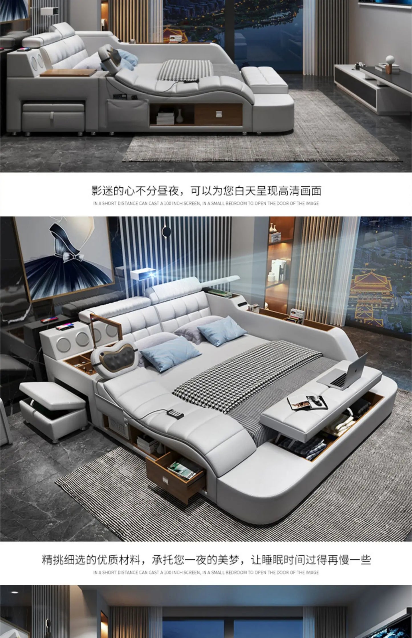 Cabinets Aesthetic Bed Reading Vanity King Massage Lounge Beds Luxury Bedroom Frame Camas Matrimoniales House Accessories