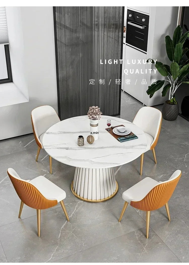 Small Apartmen Dining Table Round Center Nordic White Coffee Tables Chairs Organizer Muebles Living Room Furniture