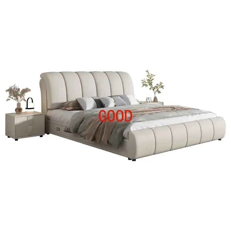 Luxury Nordic Double Bed Organiser Drawers Multifunctional Bedroom Bed Queen Size Cama Elastica Pula Pula Home Furniture