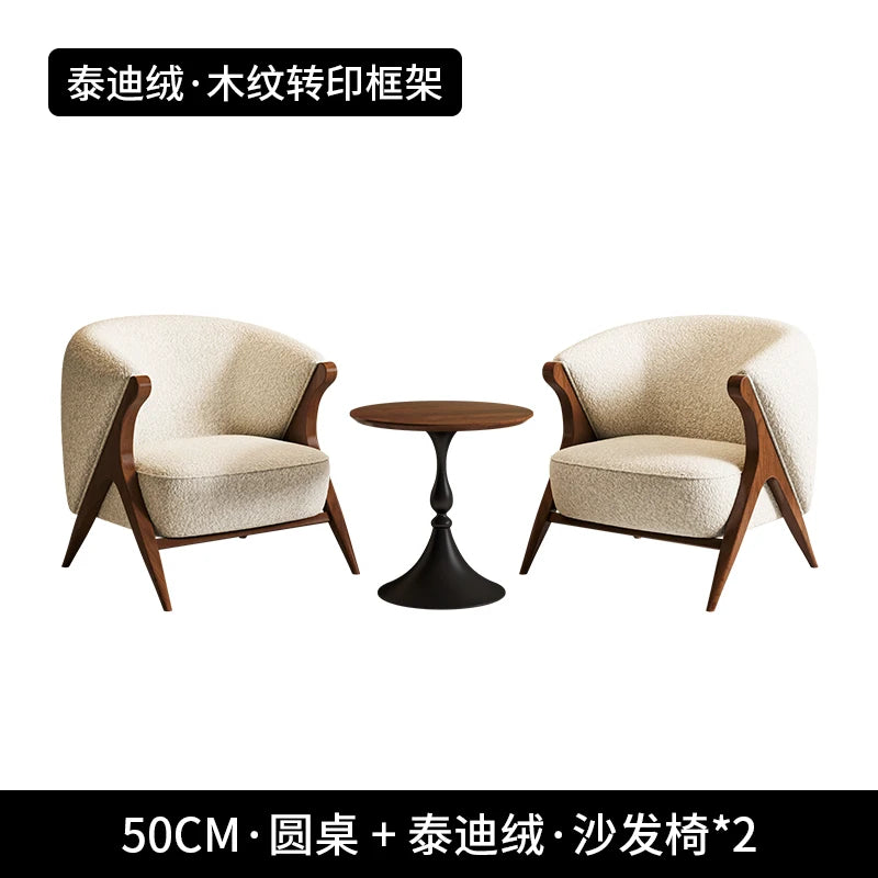 Reading Velvet Modern Chair Table Set Luxury Italian Design Hotel Armchair Bedroom Balcony Accent Sillas Nordic Furniture