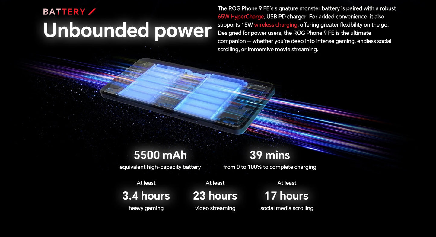 Global ROM ASUS ROG Phone 9 FE 5G Smartphone Snapdragon 8 Gen 3 6.78" 185Hz FHD+ Display 5500mAh 65W Charging Android 15 ROG 9