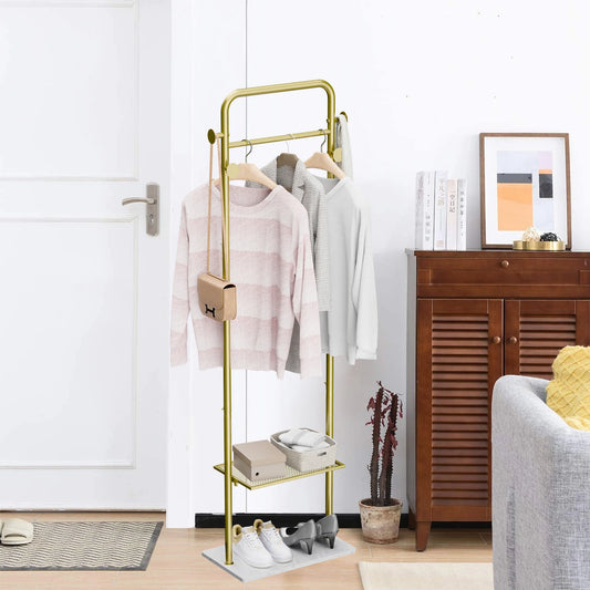 Wisfor Metal Gold Coat Racks Freestanding, Coat Hanger Stand, Hall Coat Rack for Hanging Hats, Scarves, Bags