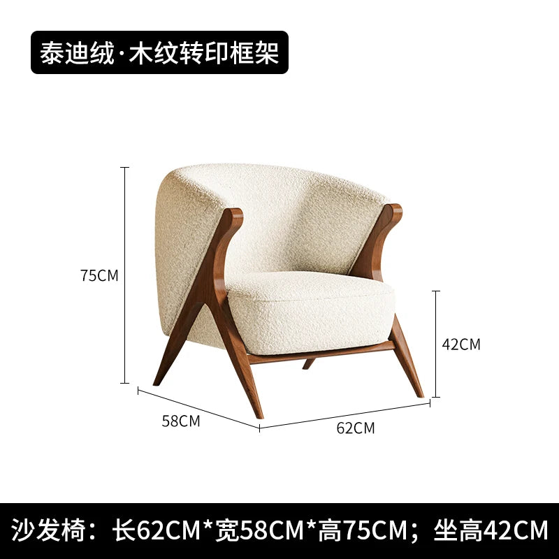 Reading Velvet Modern Chair Table Set Luxury Italian Design Hotel Armchair Bedroom Balcony Accent Sillas Nordic Furniture