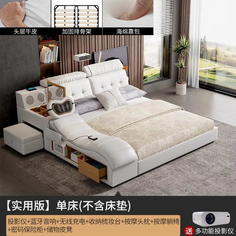Unique Double Bed Aesthetic Elastic Adjustable King Size Beds Bedroom Tatami Camas De Casal De Luxo Furniture Decoration