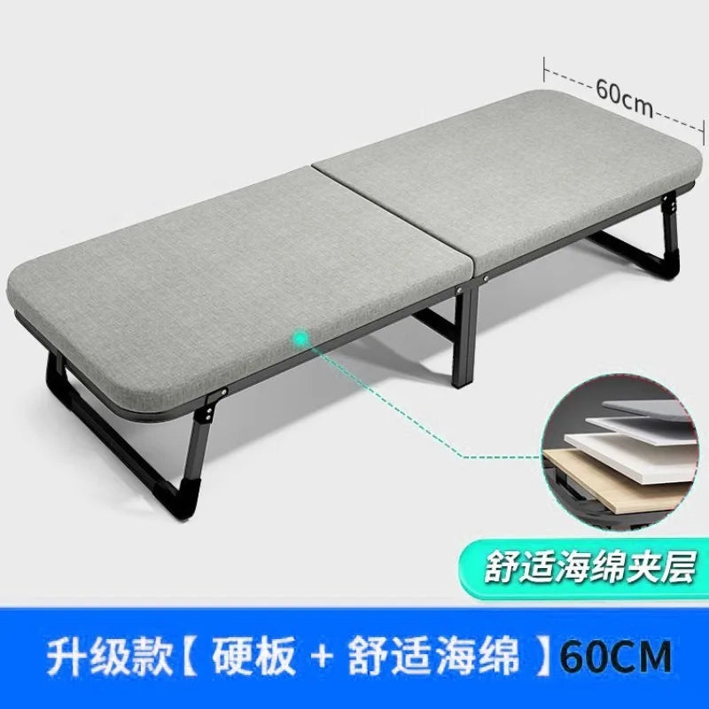 Super thick folding single bed home office artifact portable foldable escort recliner folding single lunch break bed