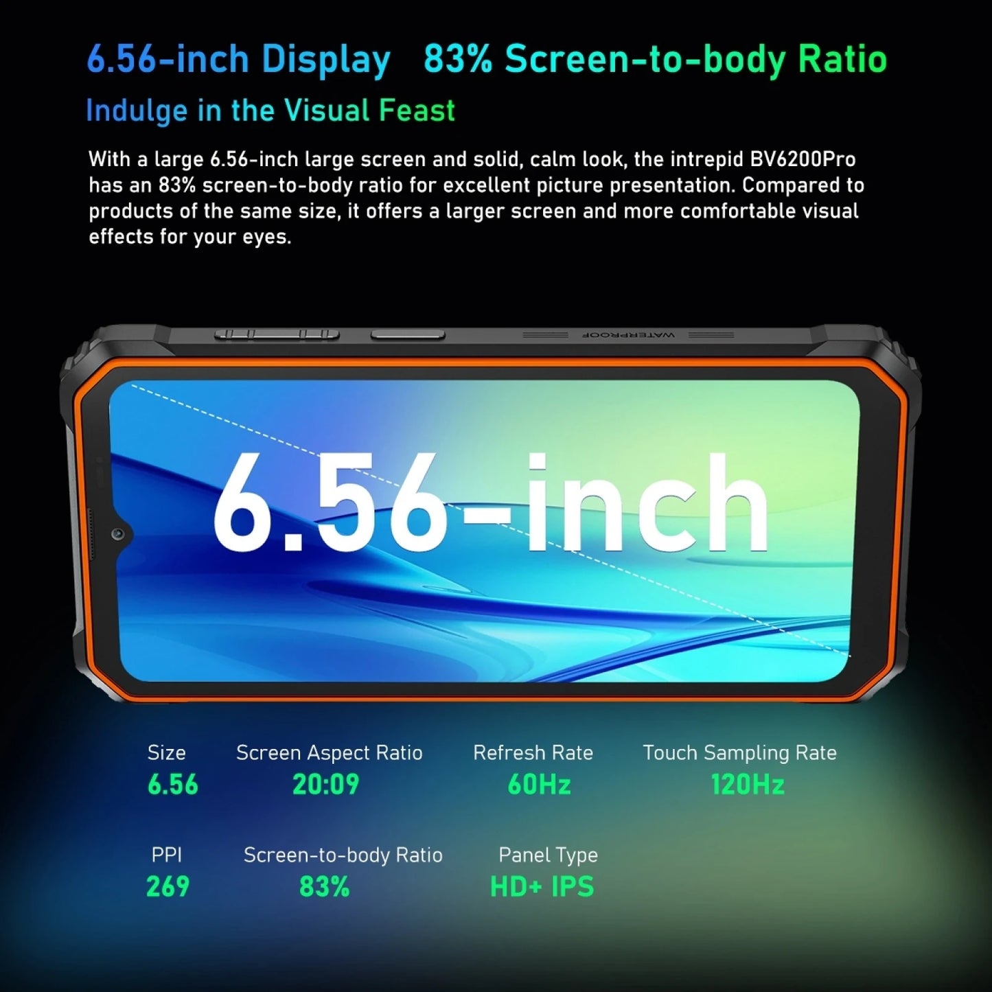 Blackview BV6200 Pro Rugged Phone Android 13 Helio P35, 6.56'' 6GB+128GB Smartphone 13000mAh 18W Fast Charge NFC Cell Phone