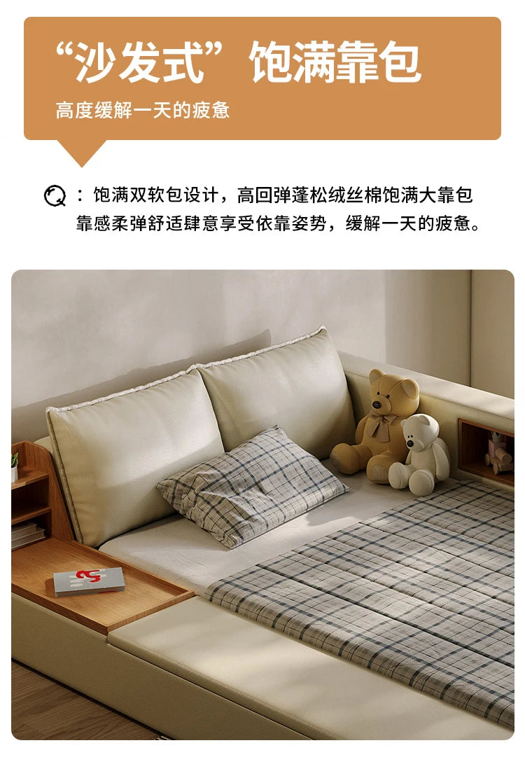 King Upholstered Modern Bed Unique Bookshelves Sleeping Multifunctional Bed Luxury Floor Camarotes Para Dormitorio Furnitures