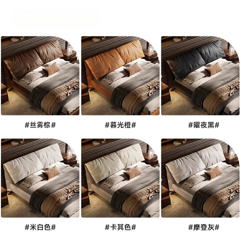 Soft Leather Luxury Double Bed Modern Adults Design Queen Loft Double Bed Bases Frames Camas De Dormitorio Bedroom Furniture