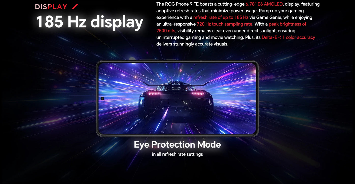 Global ROM ASUS ROG Phone 9 FE 5G Smartphone Snapdragon 8 Gen 3 6.78" 185Hz FHD+ Display 5500mAh 65W Charging Android 15 ROG 9