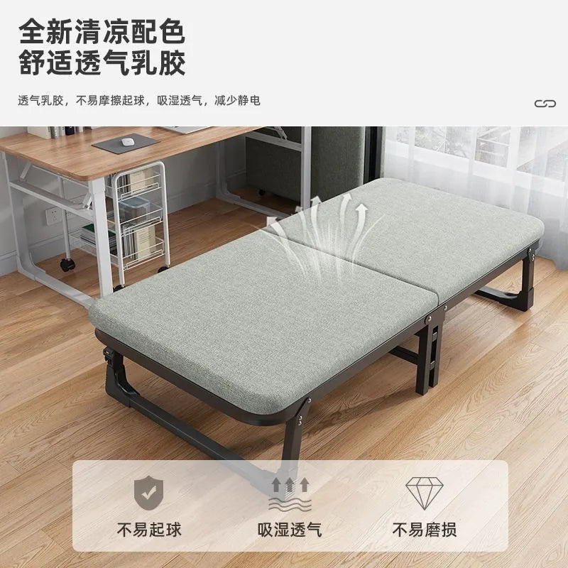 Super thick folding single bed home office artifact portable foldable escort recliner folding single lunch break bed