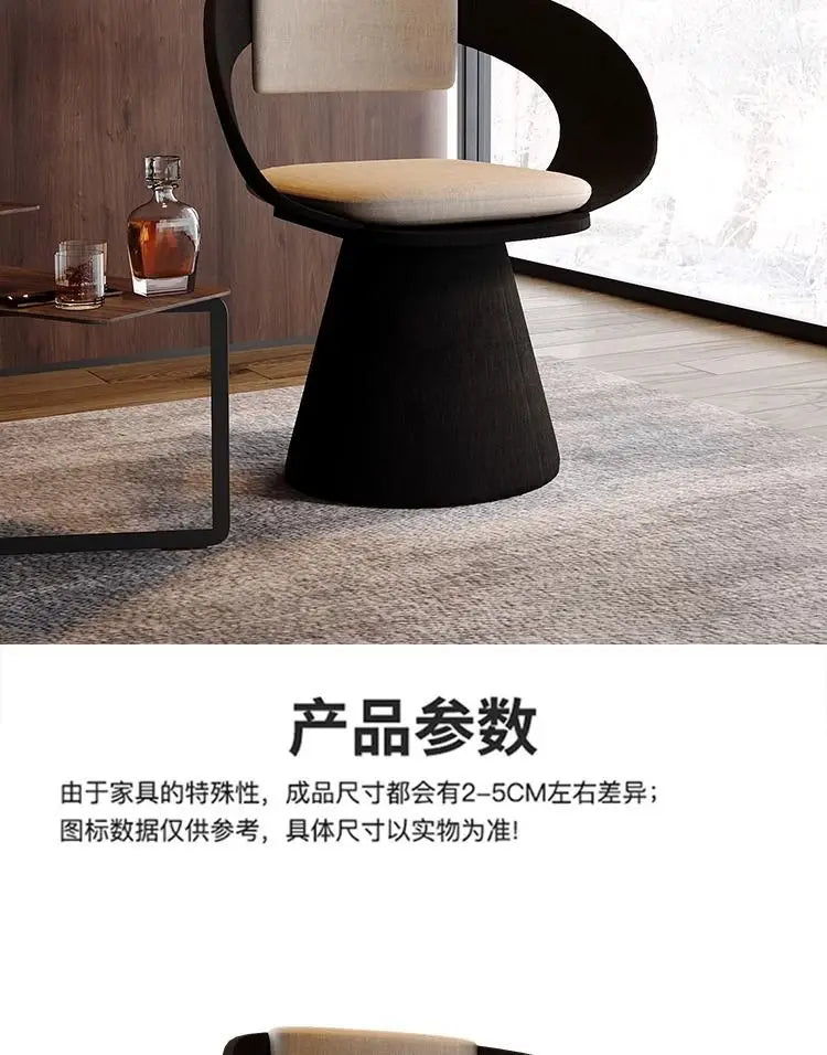 Italian Style Luxury Swivel Armchair with Swivel Base Premium Simple Leisure Seat Design Hotel Dining Chair and Dressing Stool