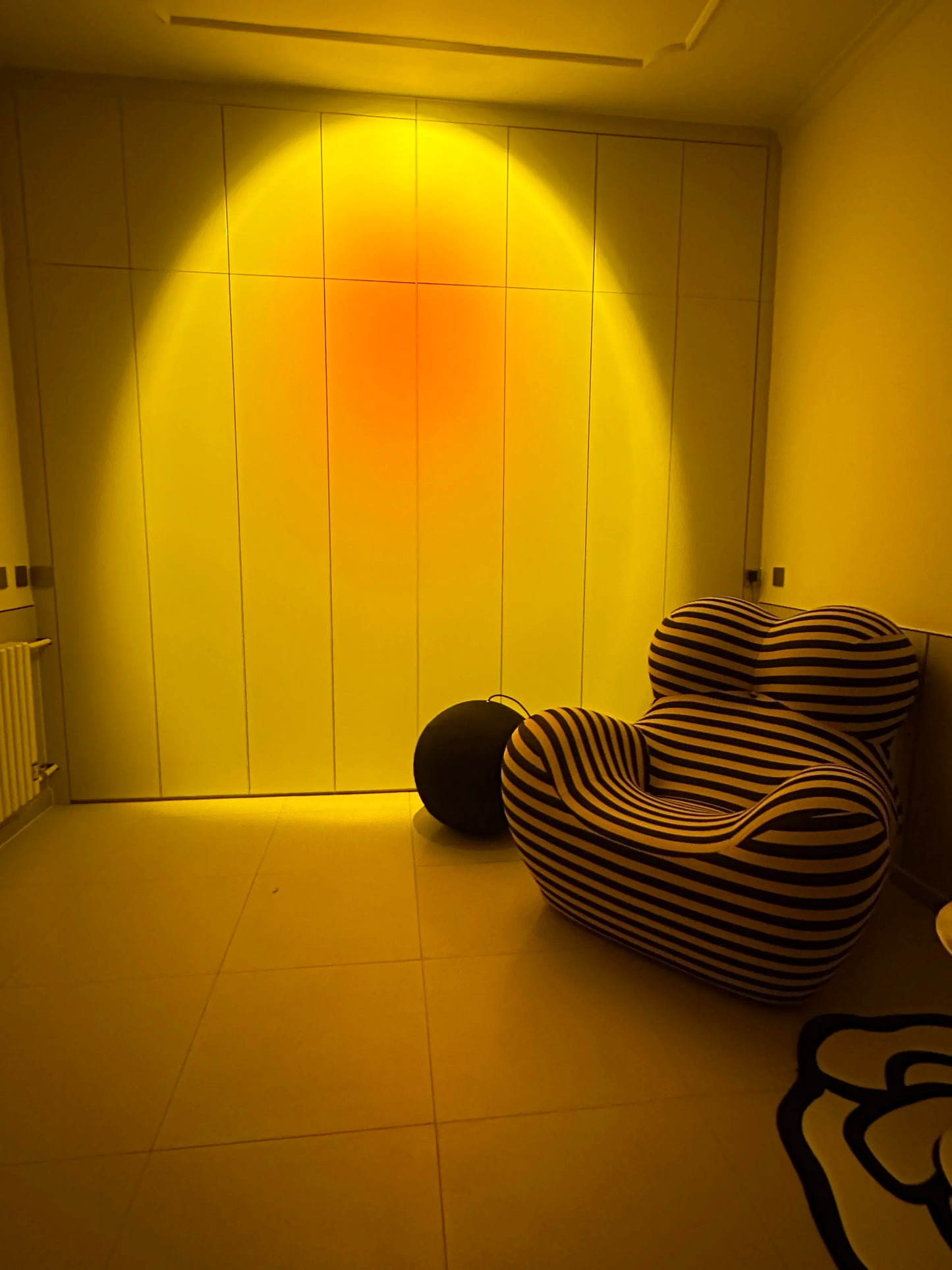 Modern Striped Bean Bag Sofa with Ottoman Cozy Designer Lounge Chair for Living Room Balcony Lazy Couch Furniture