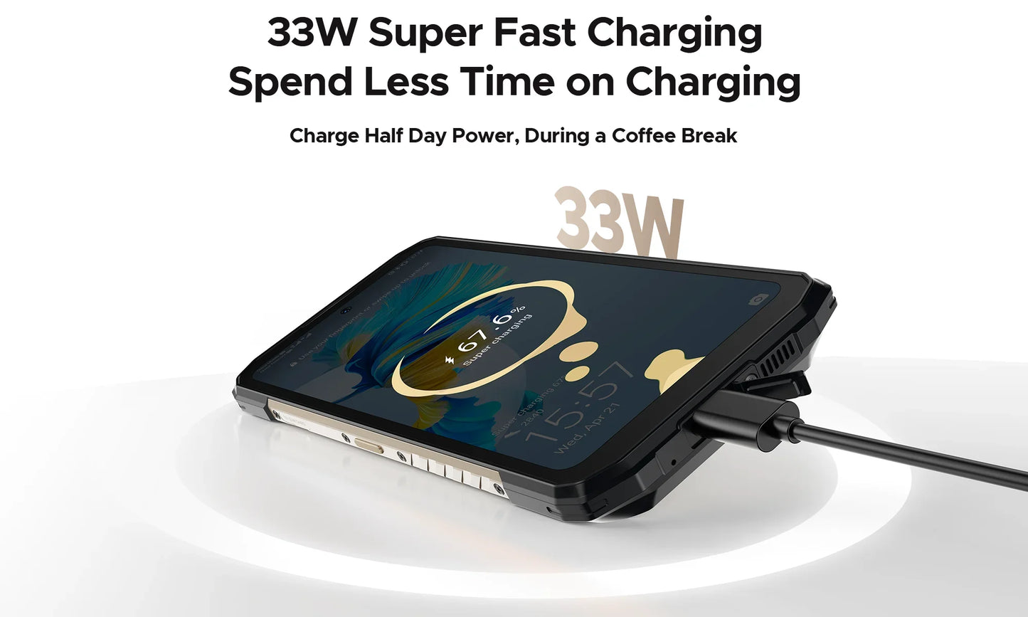 NEW DOOGEE Blade 20 Turbo 5G Rugged Phone 6.6″ Dimensity 7050 8GB+256GB Mobile Phone 10300mAh 50MP 90Hz Android15 Smartphone
