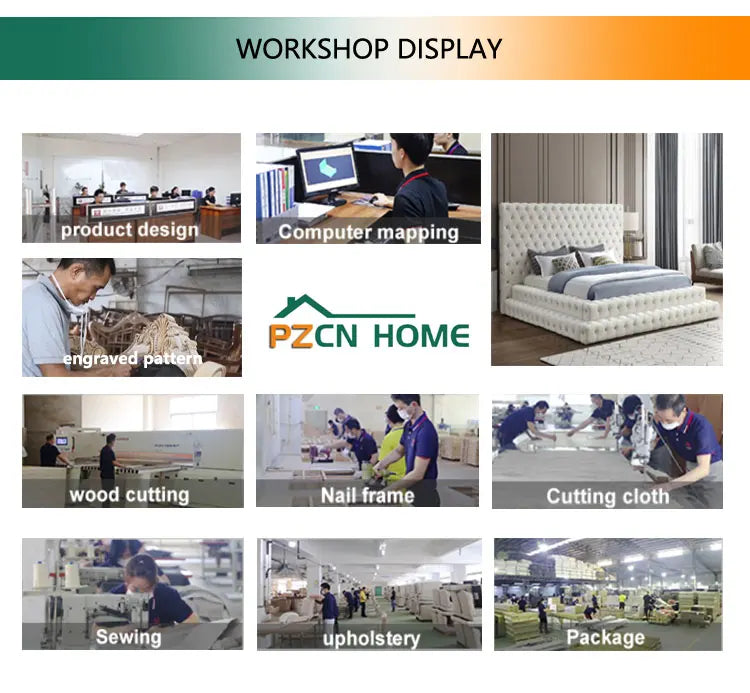 Custom HOME Remote Control Whole House Decoration King Size Smart Luxury Bed With Tv And Fireplace In Footboard Storage