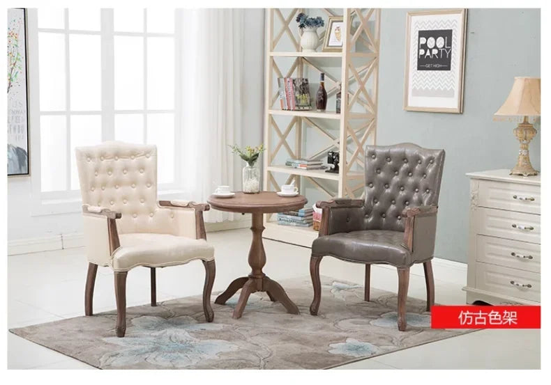 European Retro Single Leisure Armchair, Hotel Cafe Negotiation Tiger Chair,American Solid Wood Study Chair
