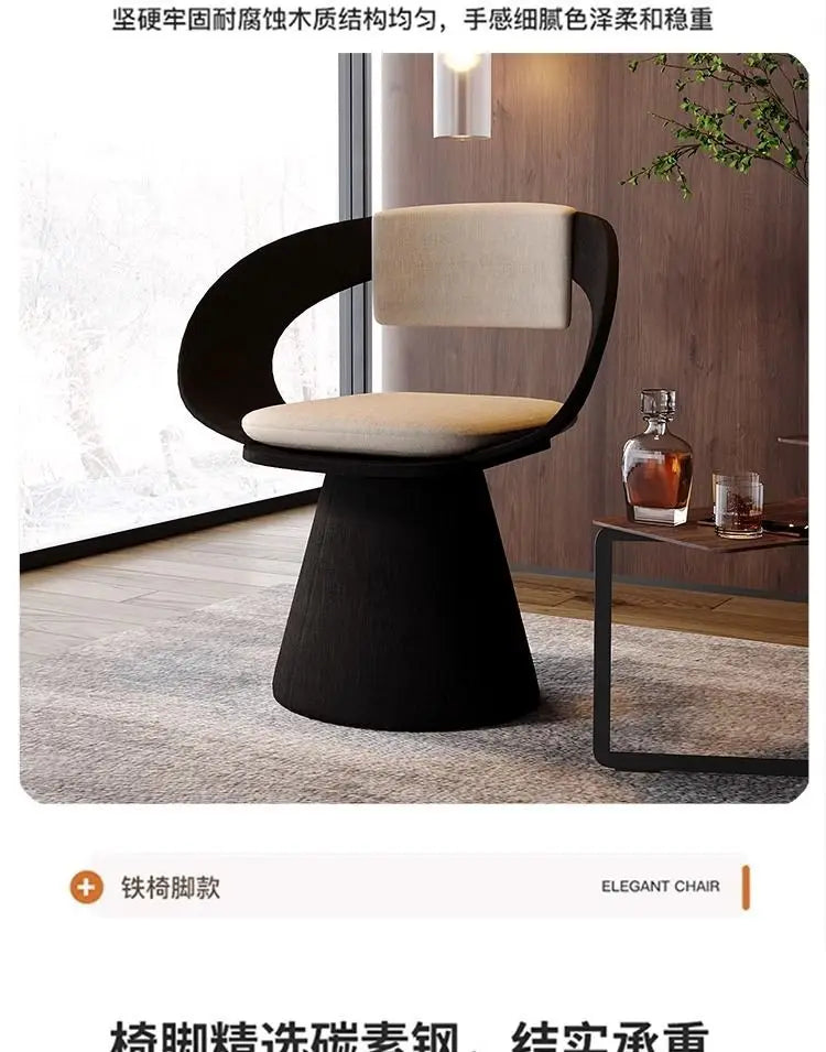 Italian Style Luxury Swivel Armchair with Swivel Base Premium Simple Leisure Seat Design Hotel Dining Chair and Dressing Stool