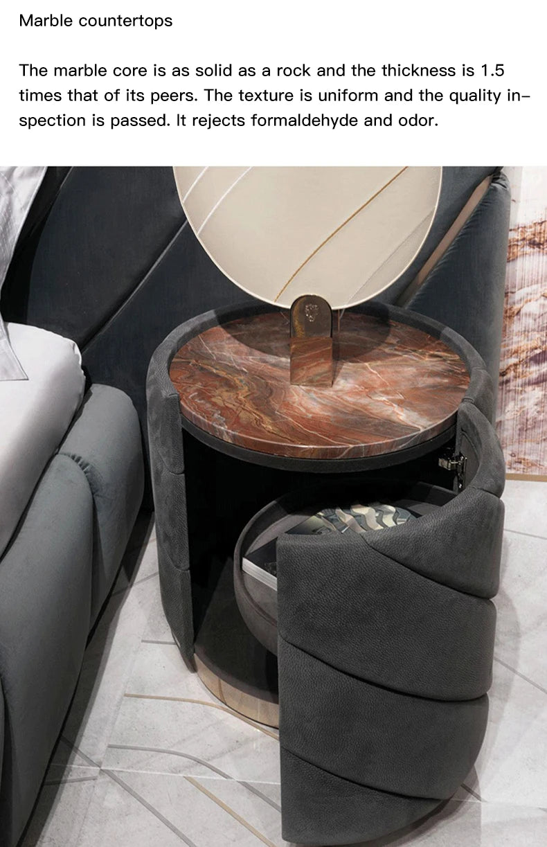 High-End Double Bed Modern Bedroom Furniture Set Villa Home Furniture Black King/Queen Size Bed Customizable Bedroom Bed Frame